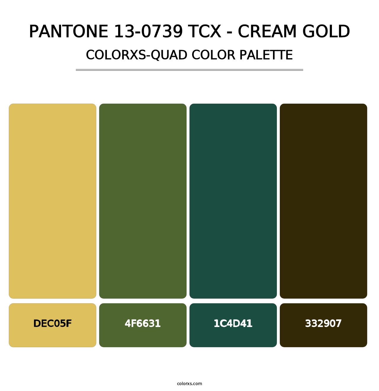 PANTONE 13-0739 TCX - Cream Gold - Colorxs Quad Palette
