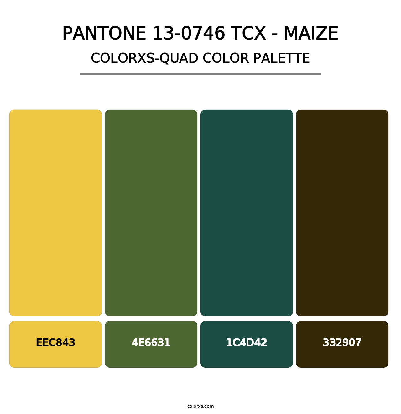 PANTONE 13-0746 TCX - Maize - Colorxs Quad Palette