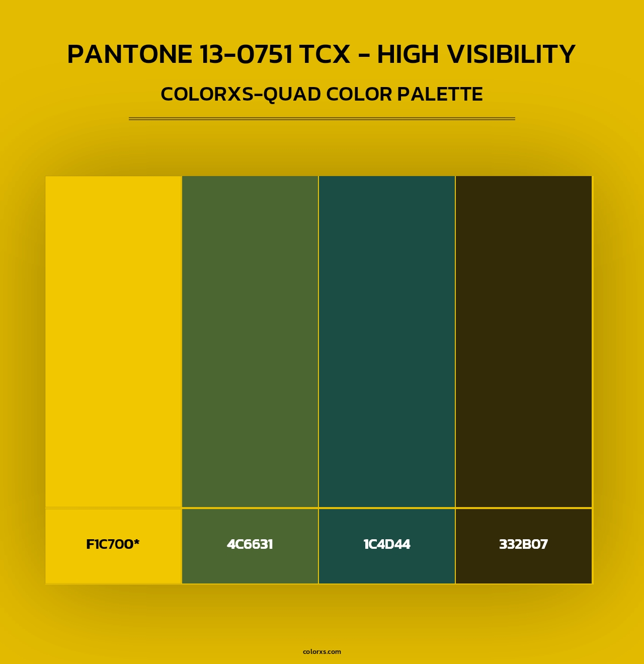 PANTONE 13-0751 TCX - High Visibility - Colorxs Quad Palette
