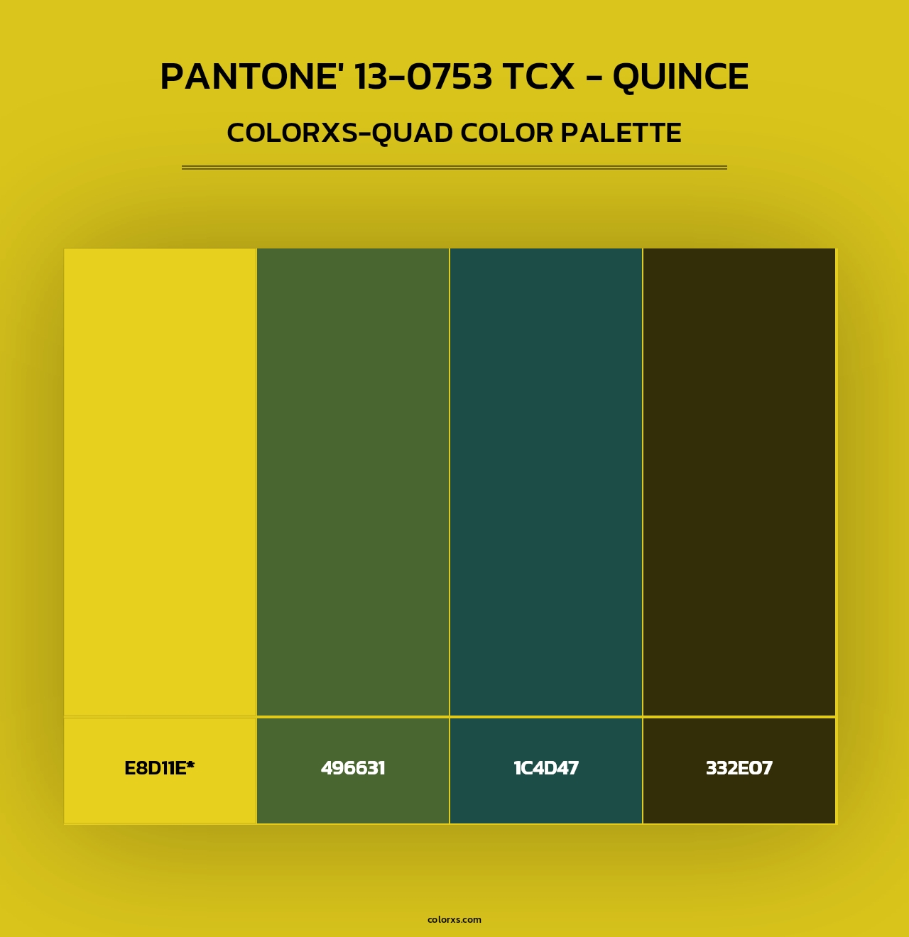 PANTONE' 13-0753 TCX - Quince - Colorxs Quad Palette