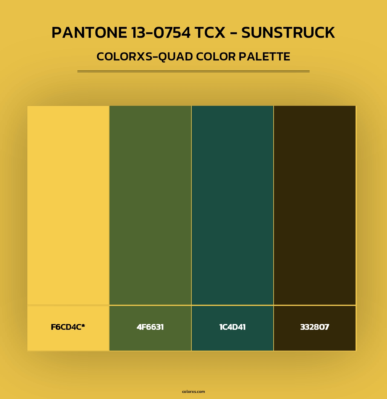 PANTONE 13-0754 TCX - Sunstruck - Colorxs Quad Palette