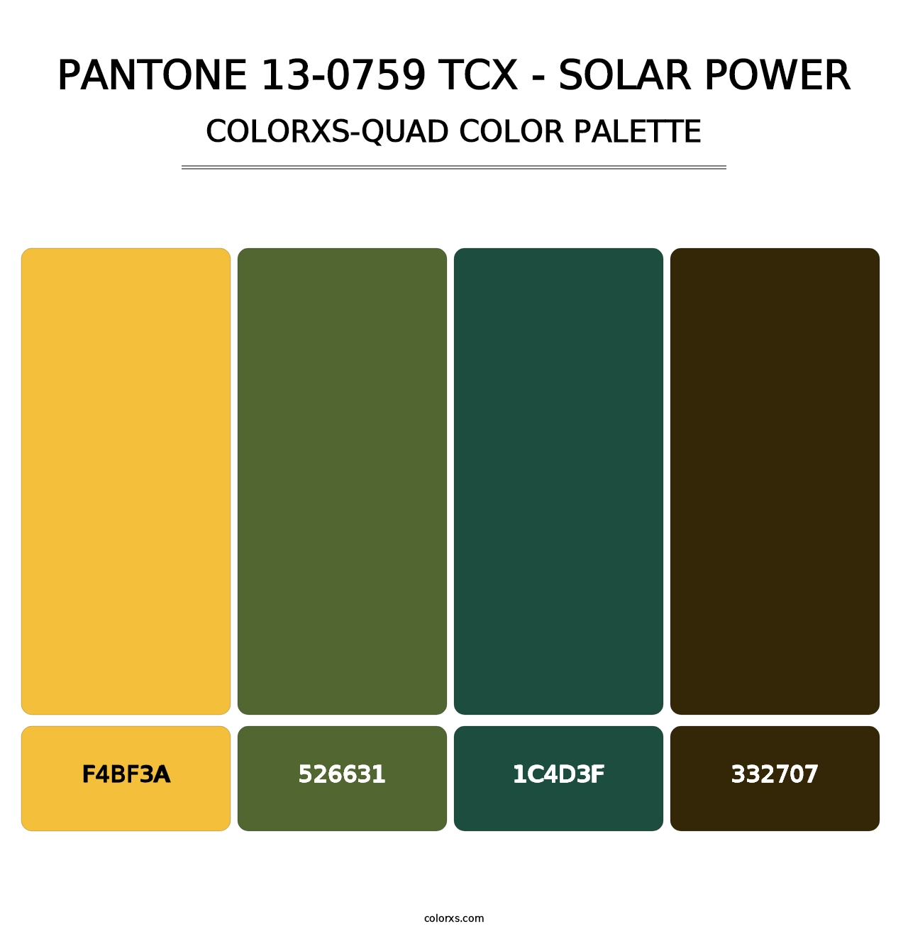 PANTONE 13-0759 TCX - Solar Power - Colorxs Quad Palette