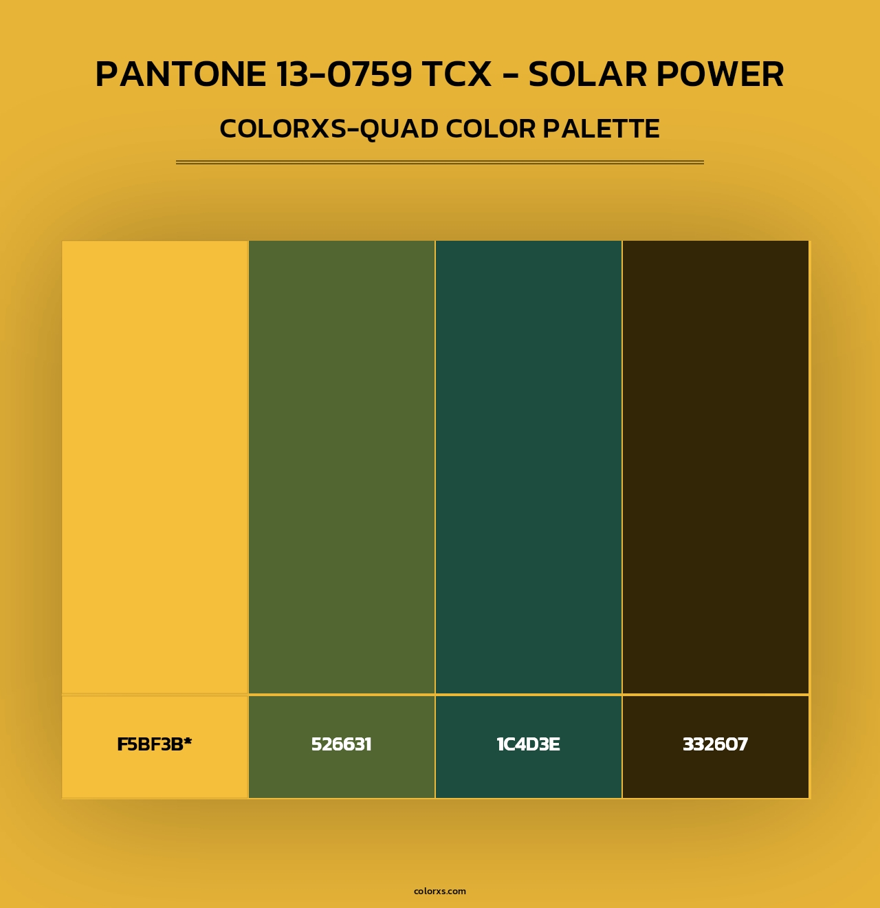 PANTONE 13-0759 TCX - Solar Power - Colorxs Quad Palette