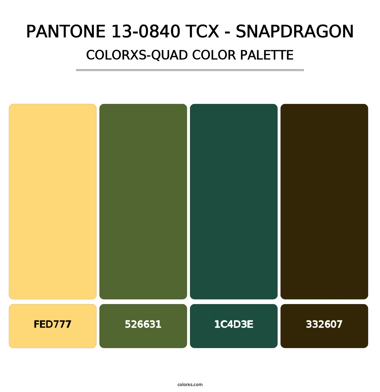 PANTONE 13-0840 TCX - Snapdragon - Colorxs Quad Palette
