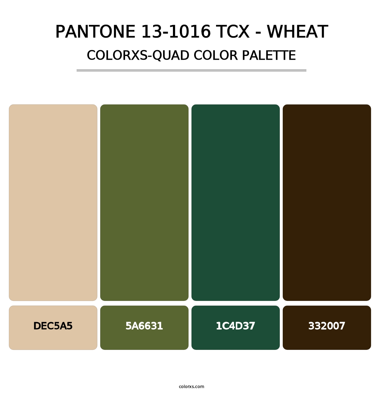 PANTONE 13-1016 TCX - Wheat - Colorxs Quad Palette