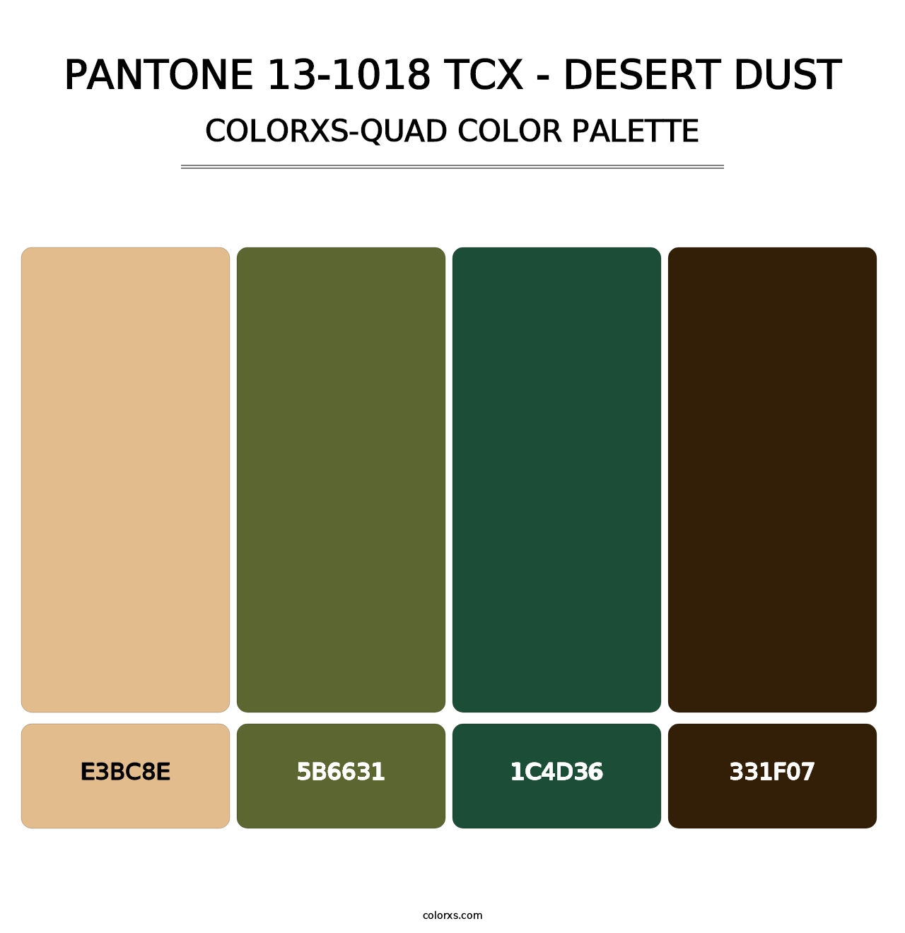 PANTONE 13-1018 TCX - Desert Dust - Colorxs Quad Palette