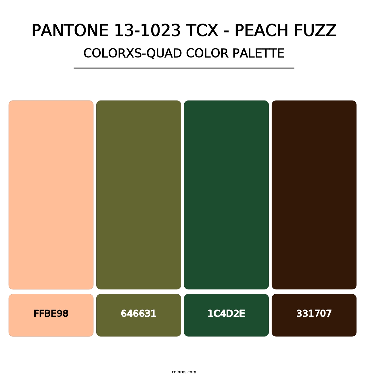 PANTONE 13-1023 TCX - Peach Fuzz - Colorxs Quad Palette