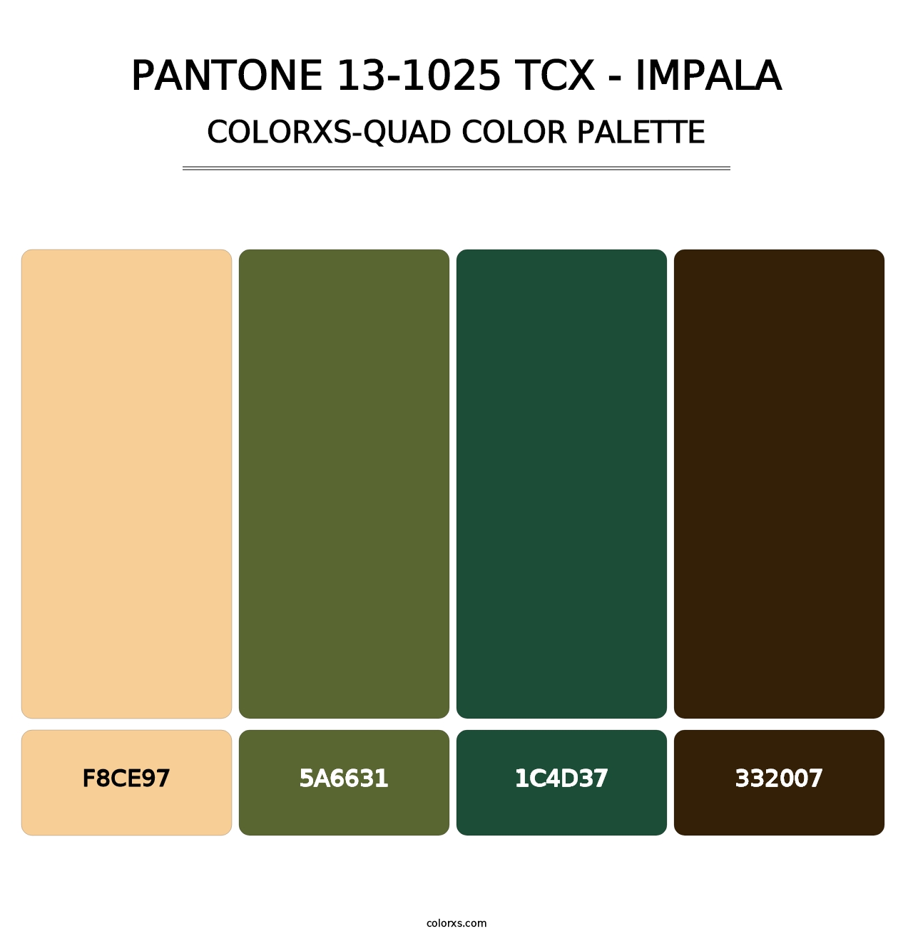 PANTONE 13-1025 TCX - Impala - Colorxs Quad Palette