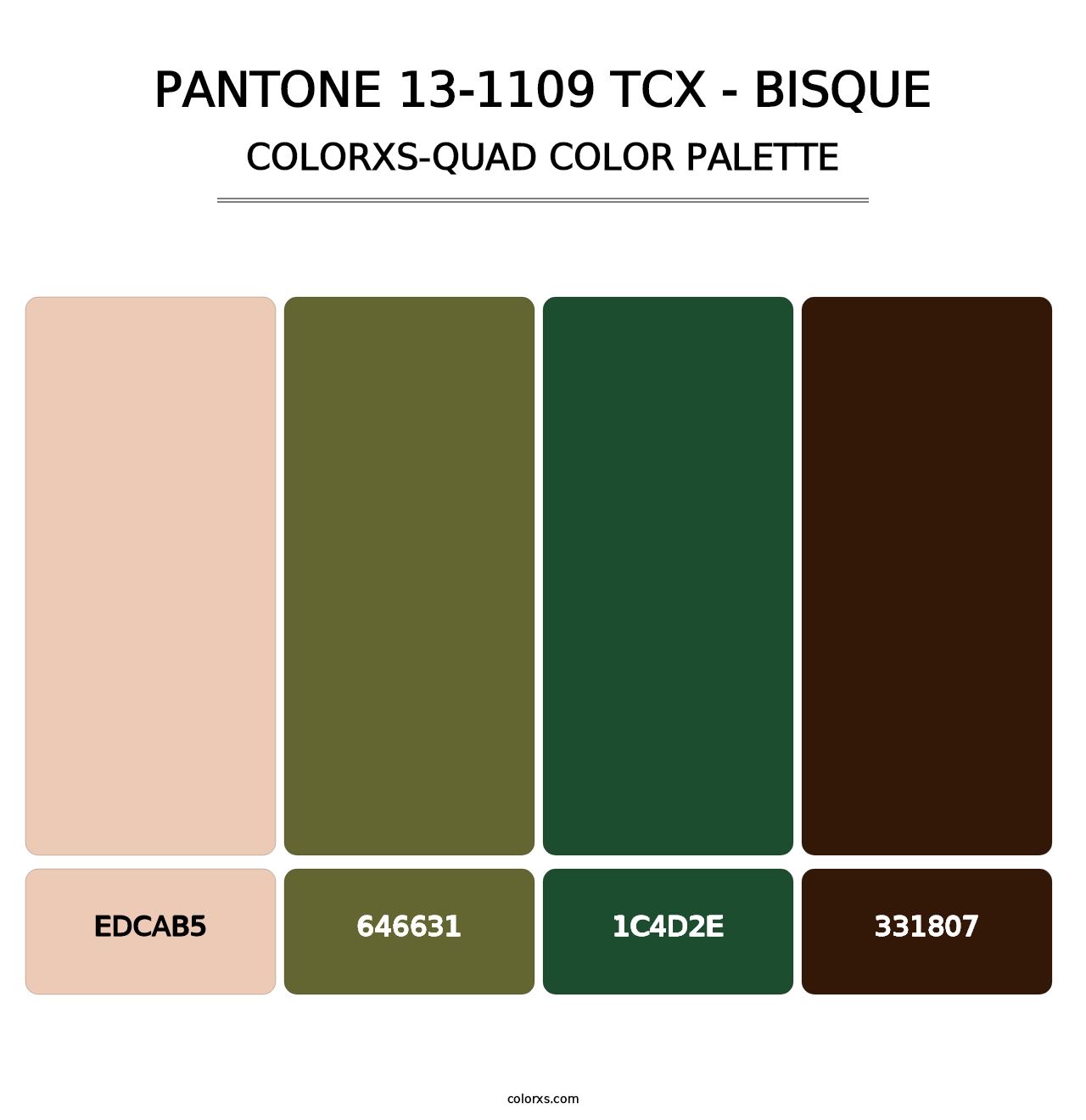 PANTONE 13-1109 TCX - Bisque - Colorxs Quad Palette
