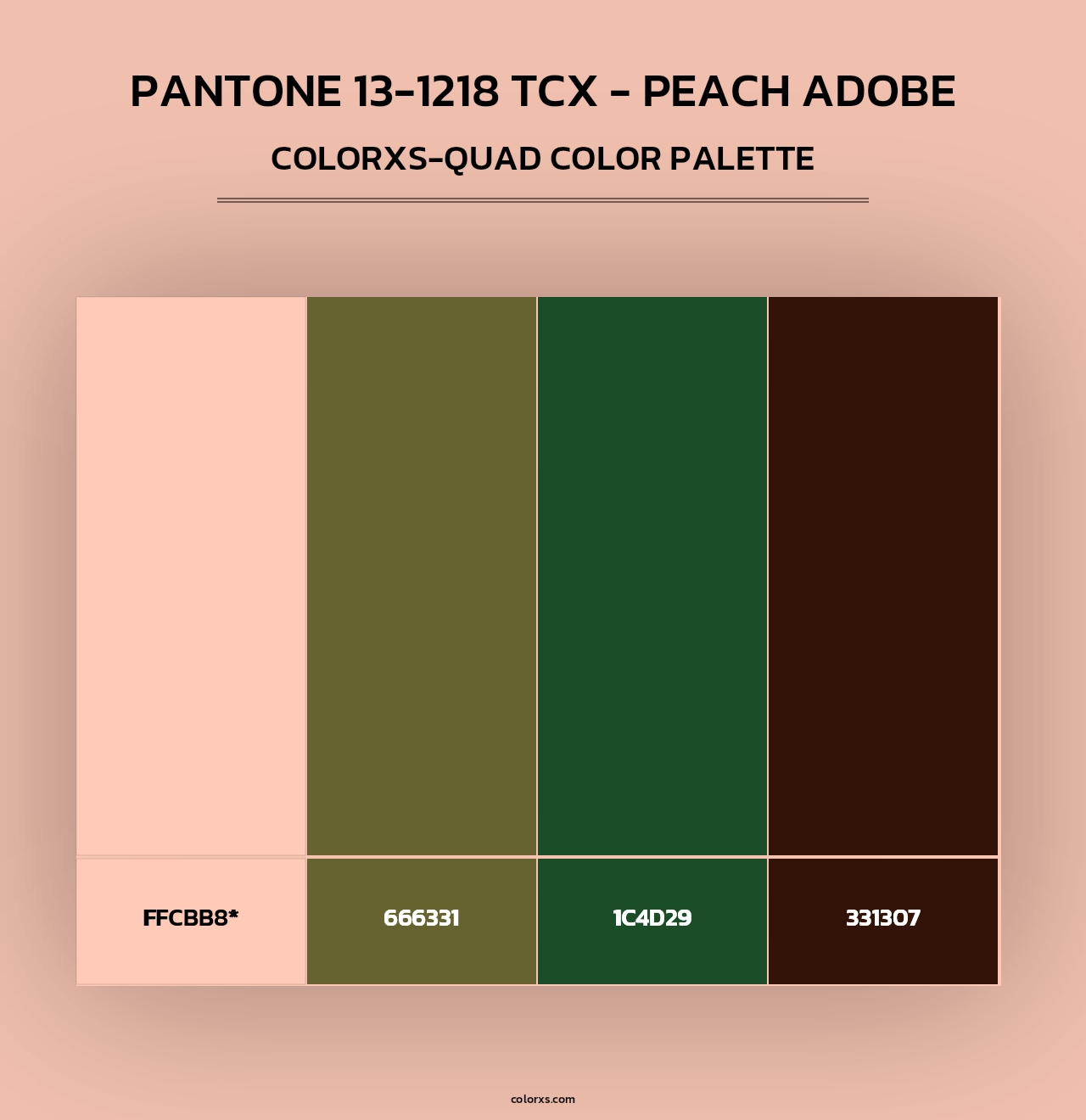 PANTONE 13-1218 TCX - Peach Adobe - Colorxs Quad Palette
