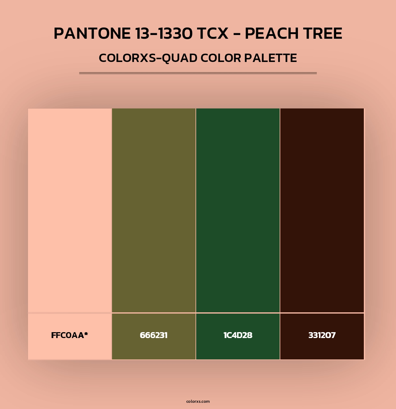 PANTONE 13-1330 TCX - Peach Tree - Colorxs Quad Palette