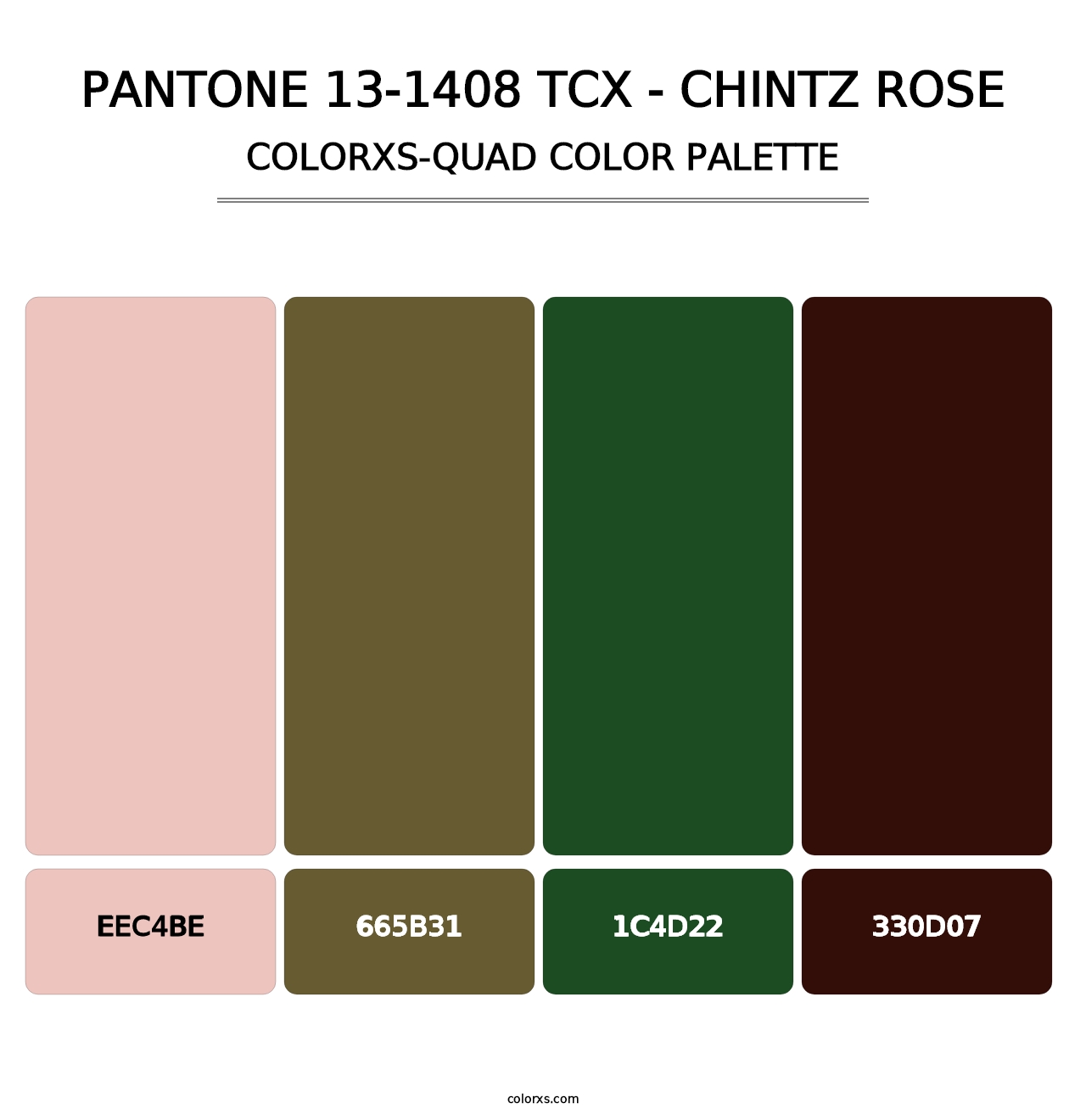 PANTONE 13-1408 TCX - Chintz Rose - Colorxs Quad Palette