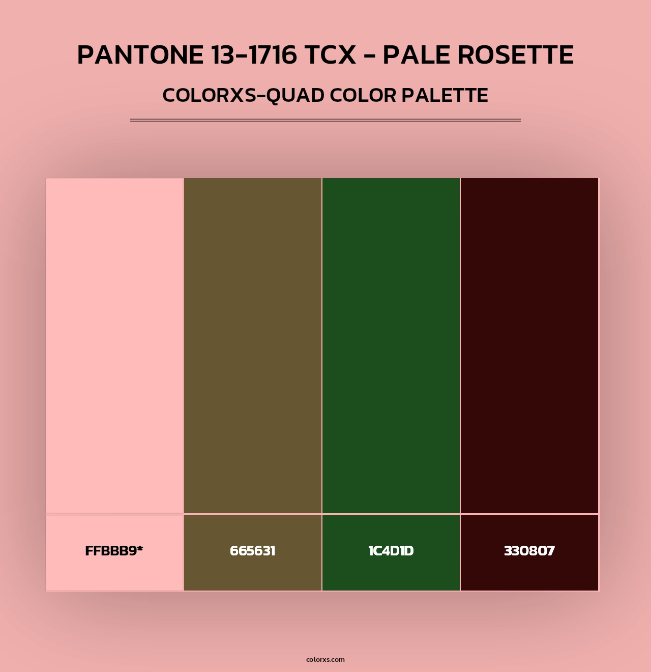 PANTONE 13-1716 TCX - Pale Rosette - Colorxs Quad Palette