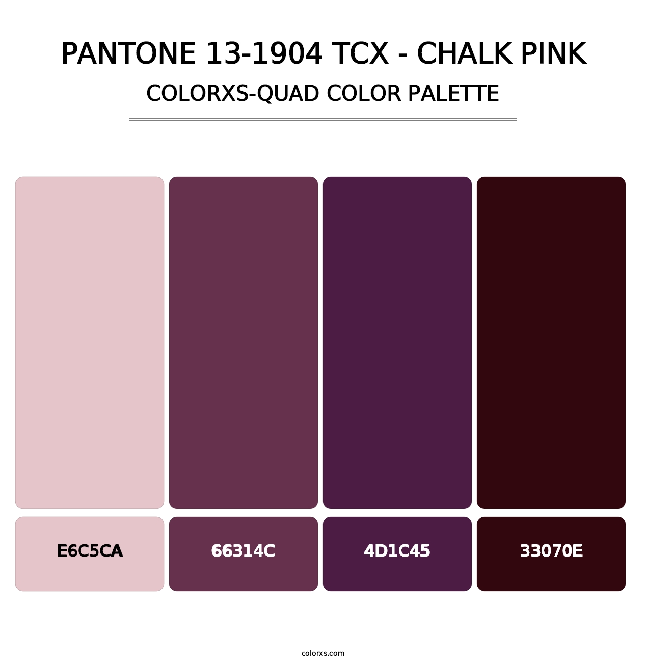 PANTONE 13-1904 TCX - Chalk Pink - Colorxs Quad Palette