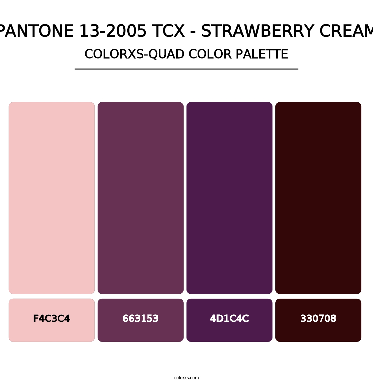PANTONE 13-2005 TCX - Strawberry Cream - Colorxs Quad Palette
