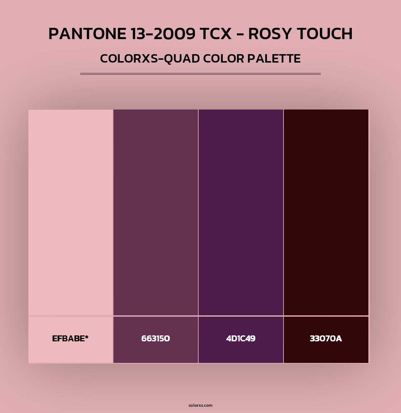 PANTONE 13-2009 TCX - Rosy Touch - Colorxs Quad Palette