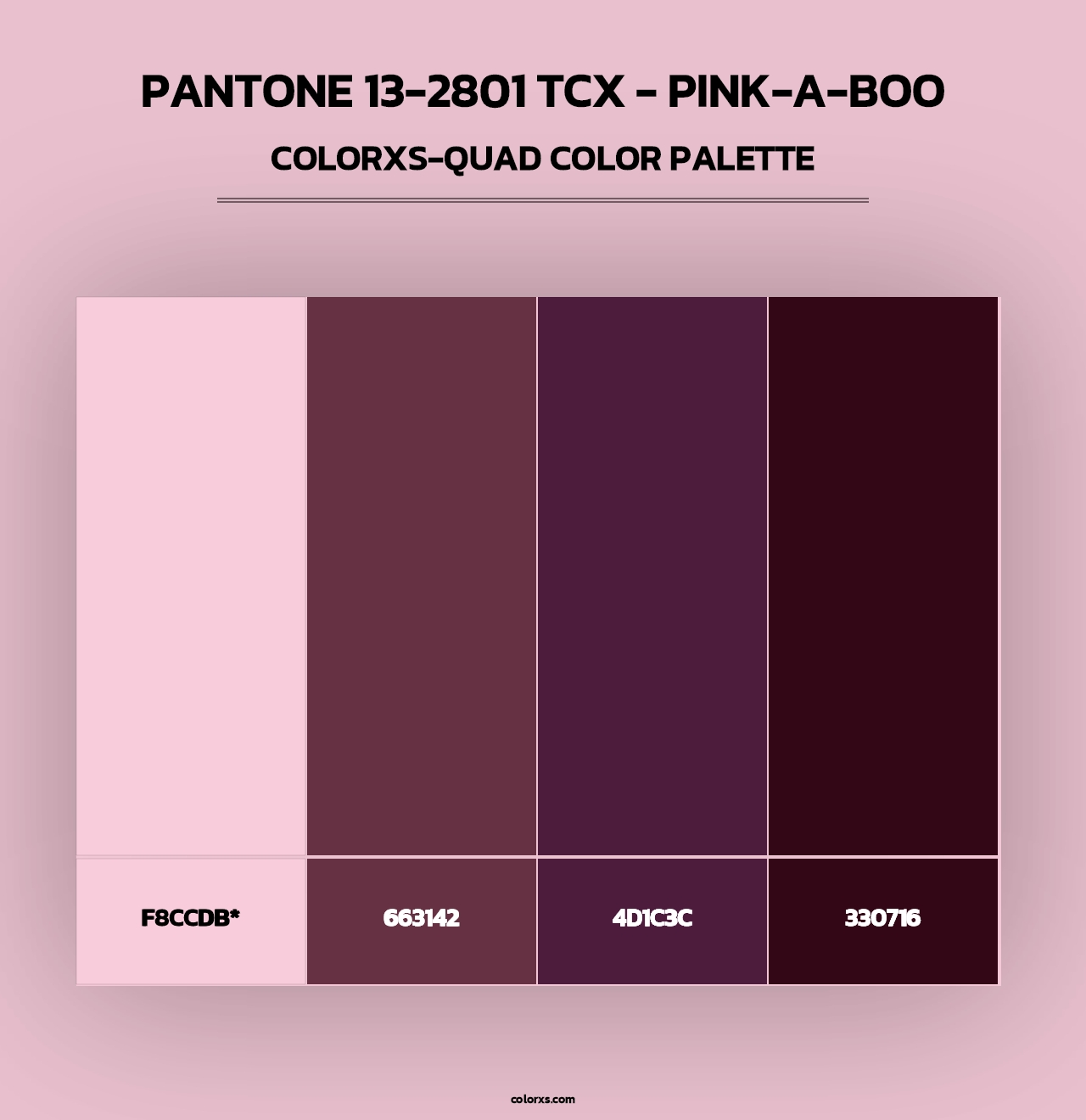 Pantone 13-2801 TCX - Pink-a-boo - Colorxs Quad Palette