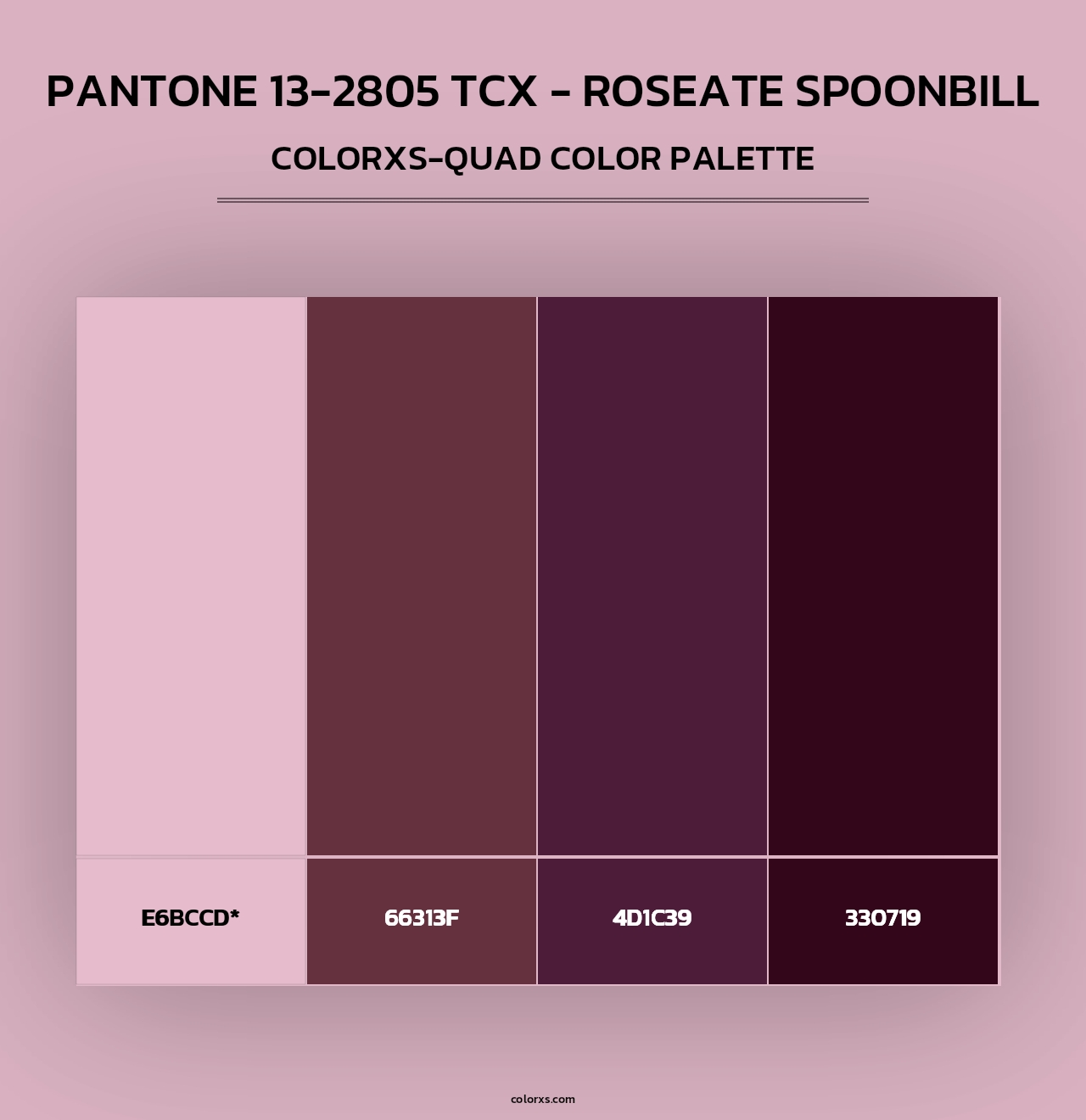PANTONE 13-2805 TCX - Roseate Spoonbill - Colorxs Quad Palette
