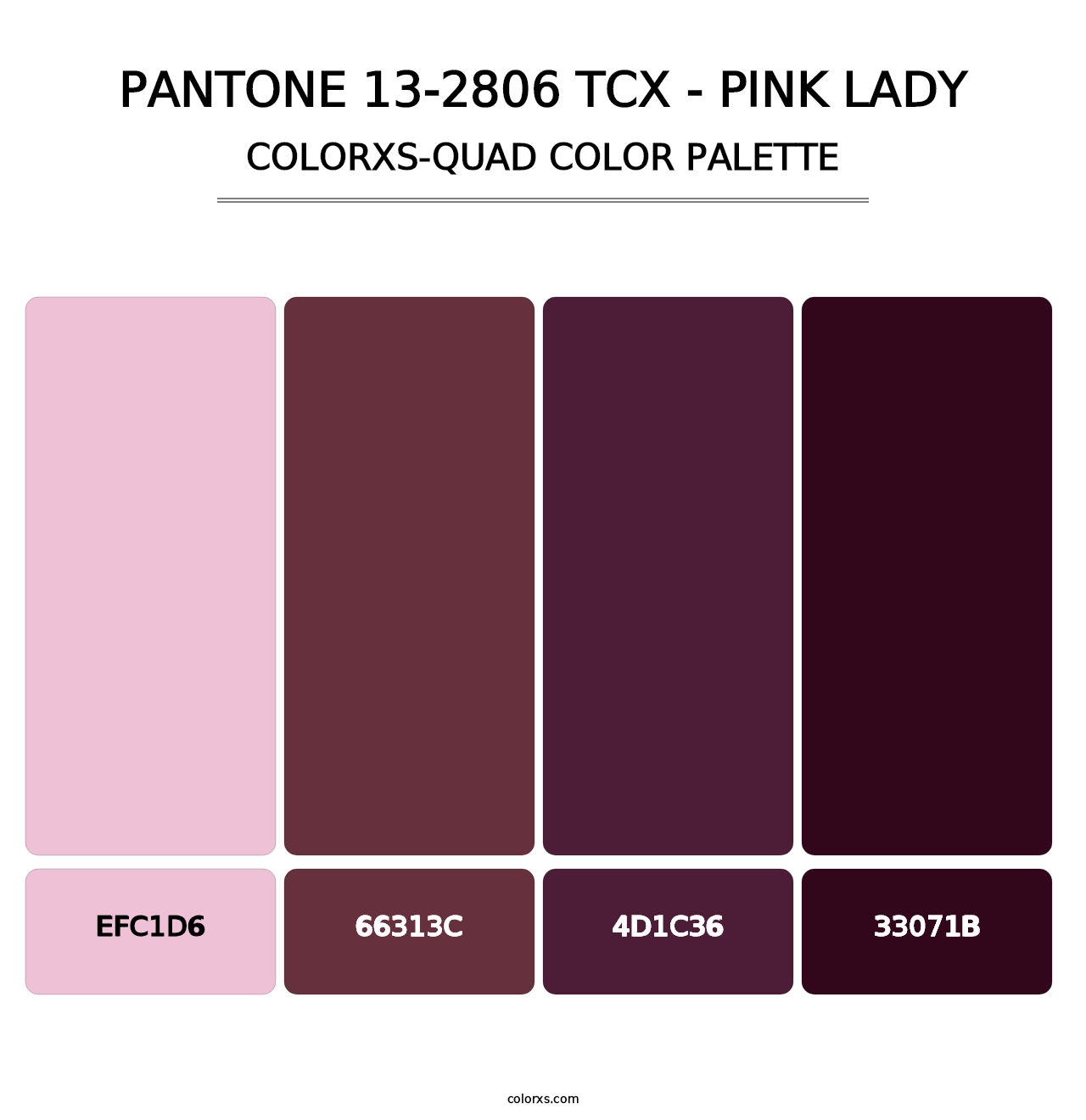 PANTONE 13-2806 TCX - Pink Lady - Colorxs Quad Palette