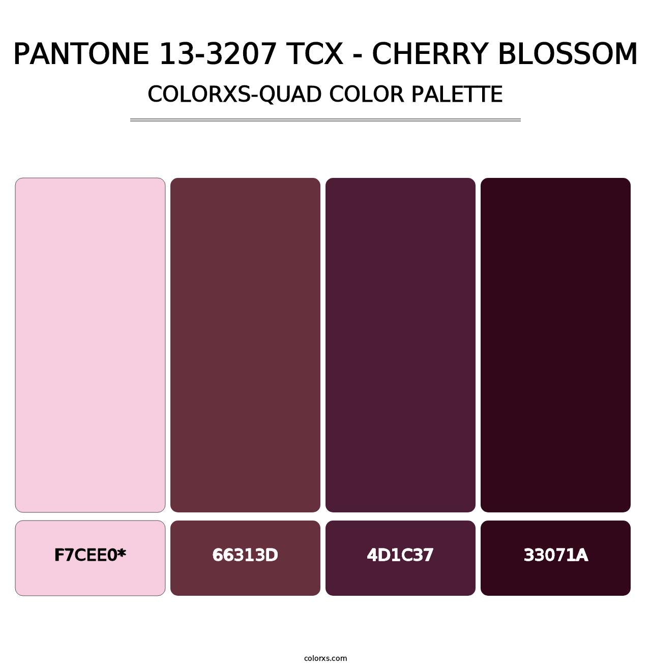 PANTONE 13-3207 TCX - Cherry Blossom - Colorxs Quad Palette