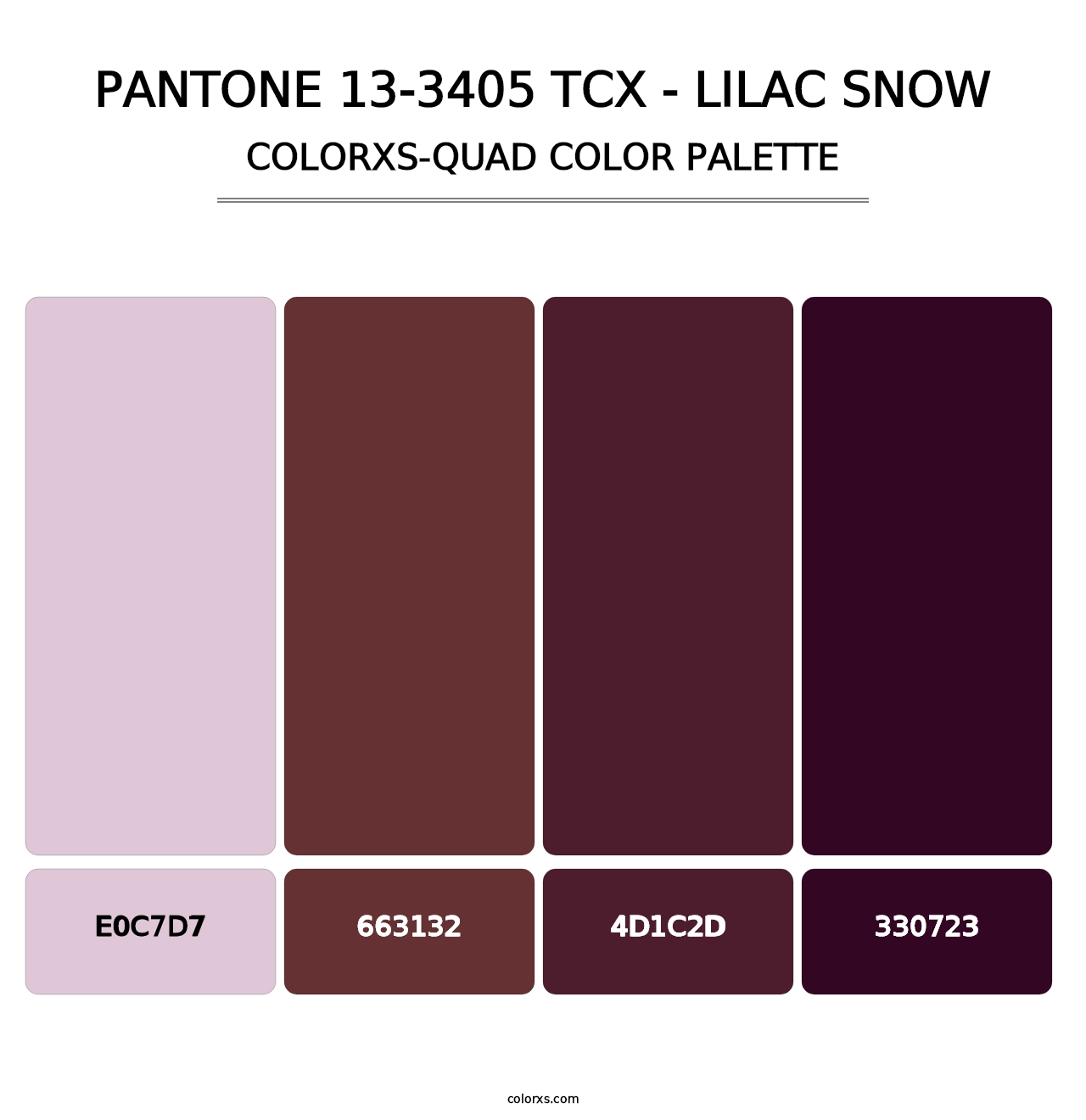PANTONE 13-3405 TCX - Lilac Snow - Colorxs Quad Palette