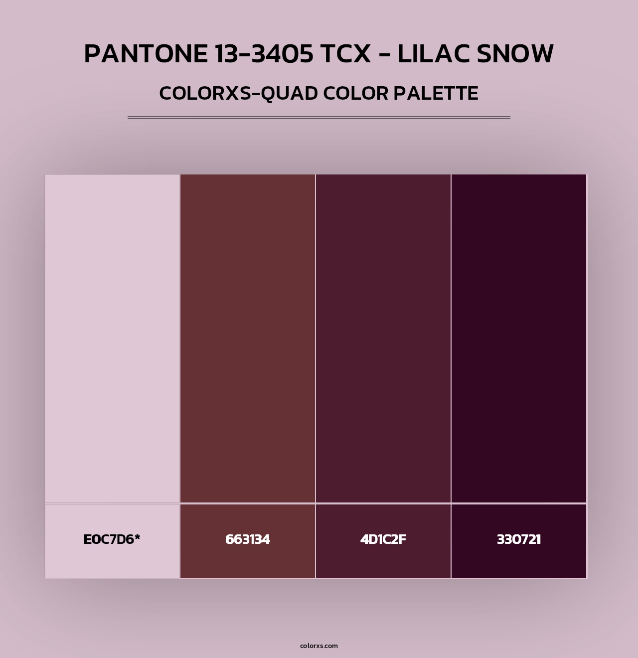 PANTONE 13-3405 TCX - Lilac Snow - Colorxs Quad Palette