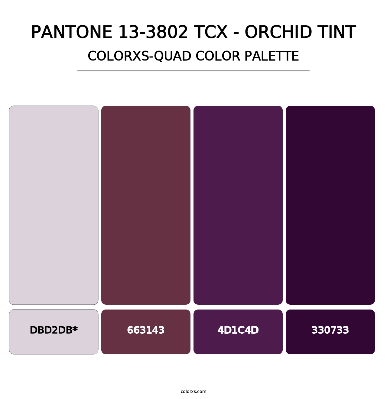PANTONE 13-3802 TCX - Orchid Tint - Colorxs Quad Palette