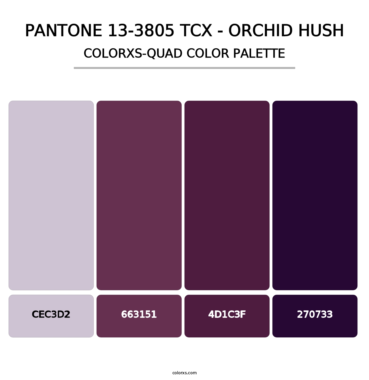 PANTONE 13-3805 TCX - Orchid Hush - Colorxs Quad Palette