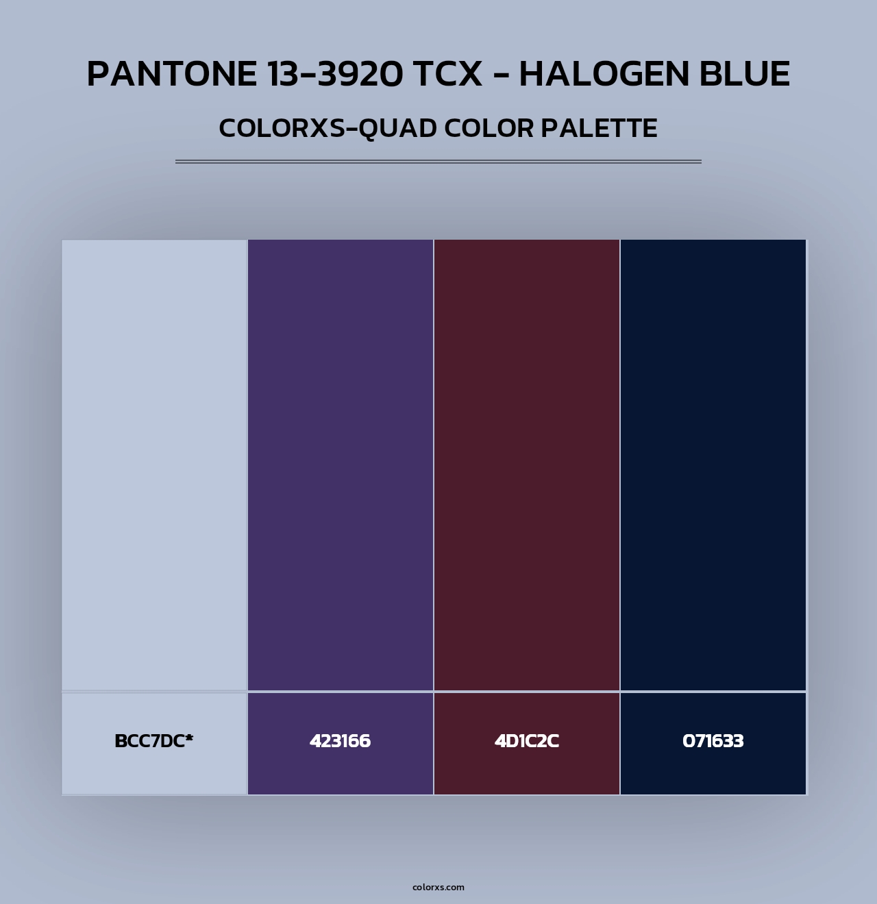 Pantone 13-3920 TCX - Halogen Blue - Colorxs Quad Palette