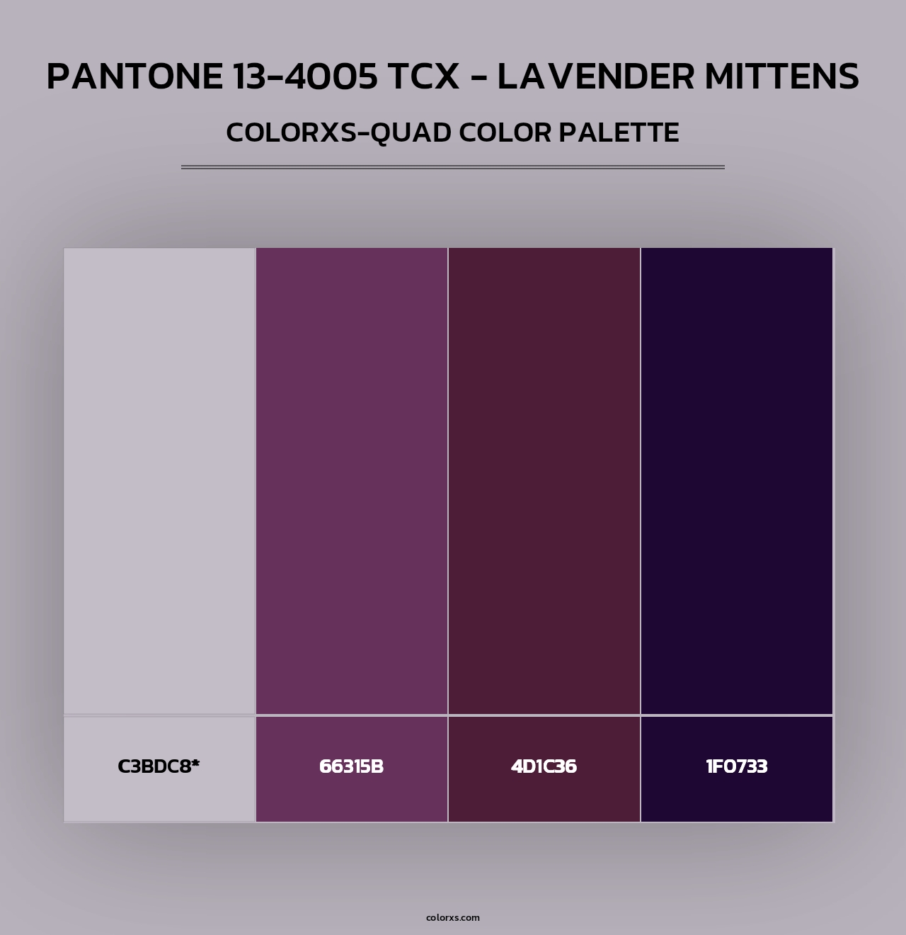 Pantone 13-4005 TCX - Lavender Mittens - Colorxs Quad Palette
