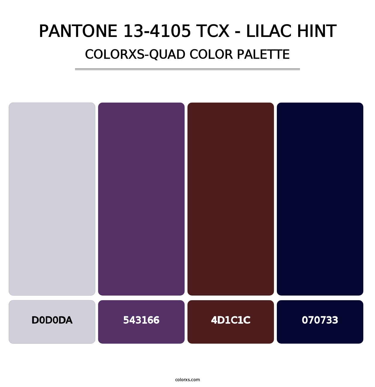 PANTONE 13-4105 TCX - Lilac Hint - Colorxs Quad Palette