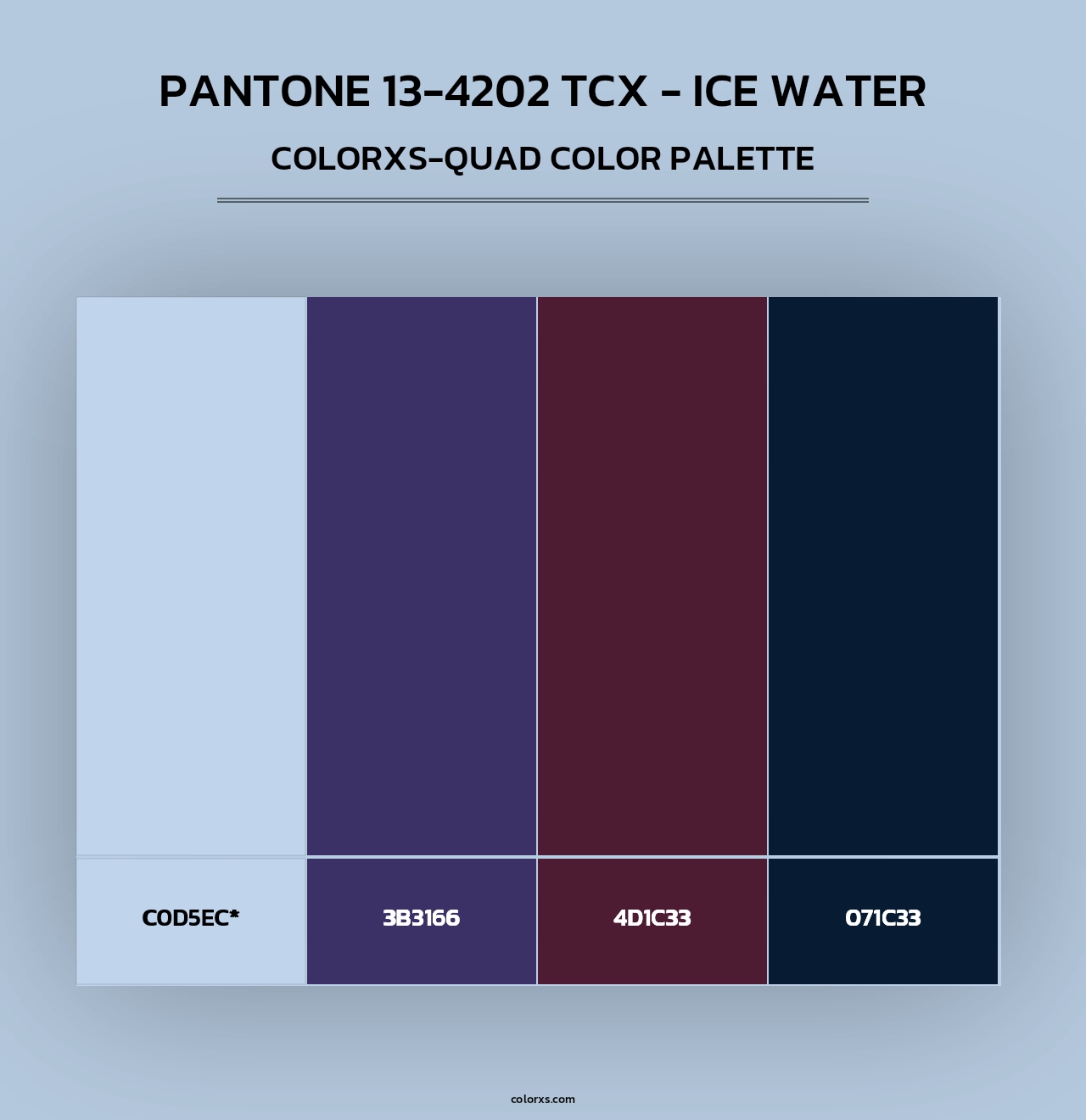 PANTONE 13-4202 TCX - Ice Water - Colorxs Quad Palette