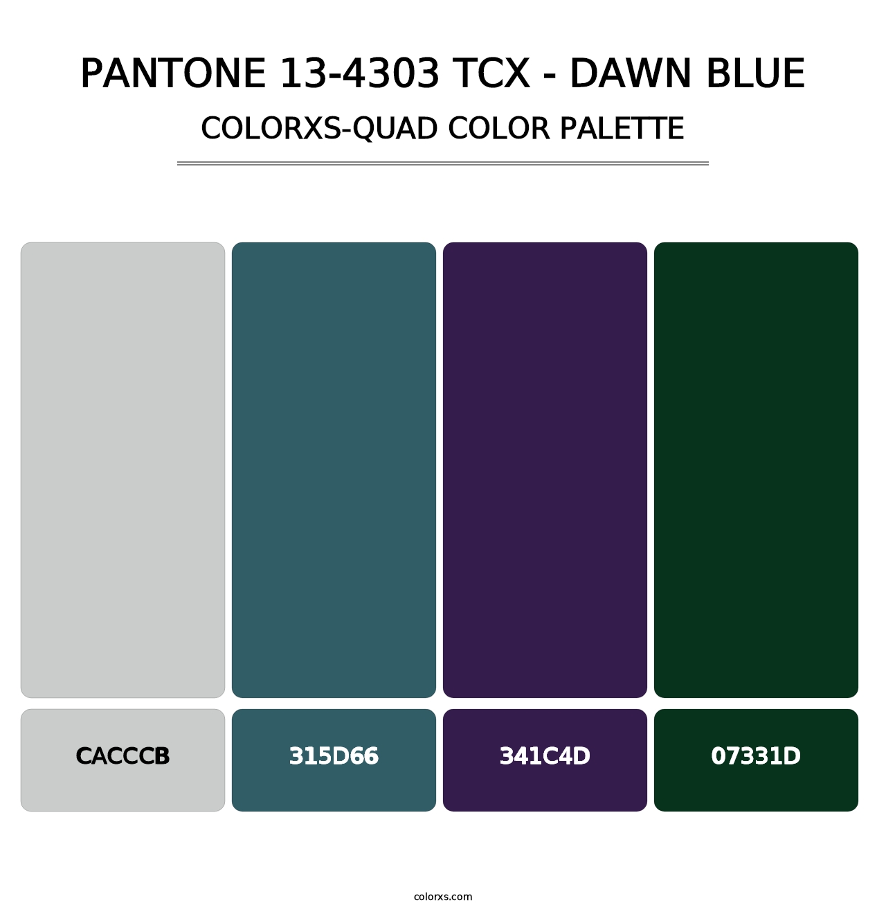 PANTONE 13-4303 TCX - Dawn Blue - Colorxs Quad Palette