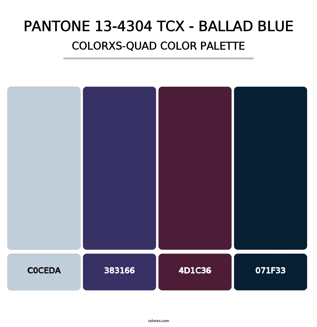 PANTONE 13-4304 TCX - Ballad Blue - Colorxs Quad Palette
