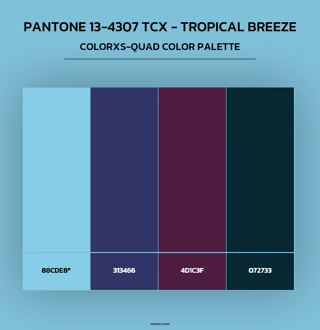 PANTONE 13-4307 TCX - Tropical Breeze - Colorxs Quad Palette