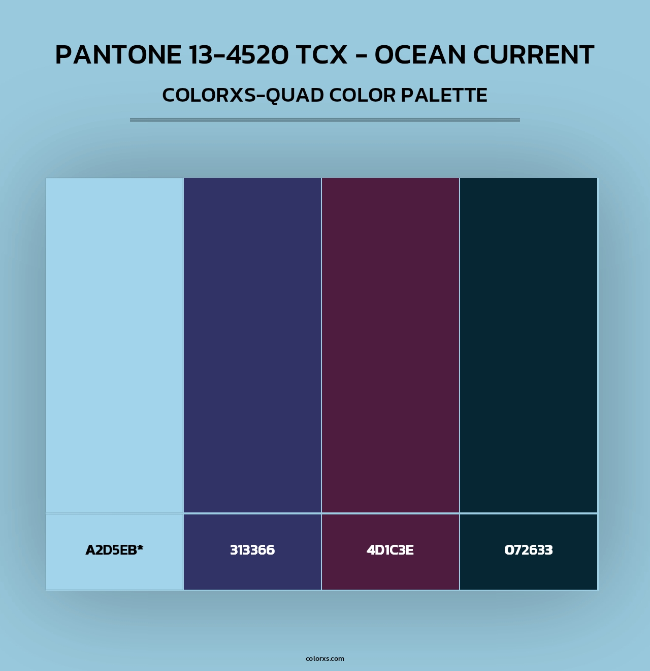 PANTONE 13-4520 TCX - Ocean Current - Colorxs Quad Palette