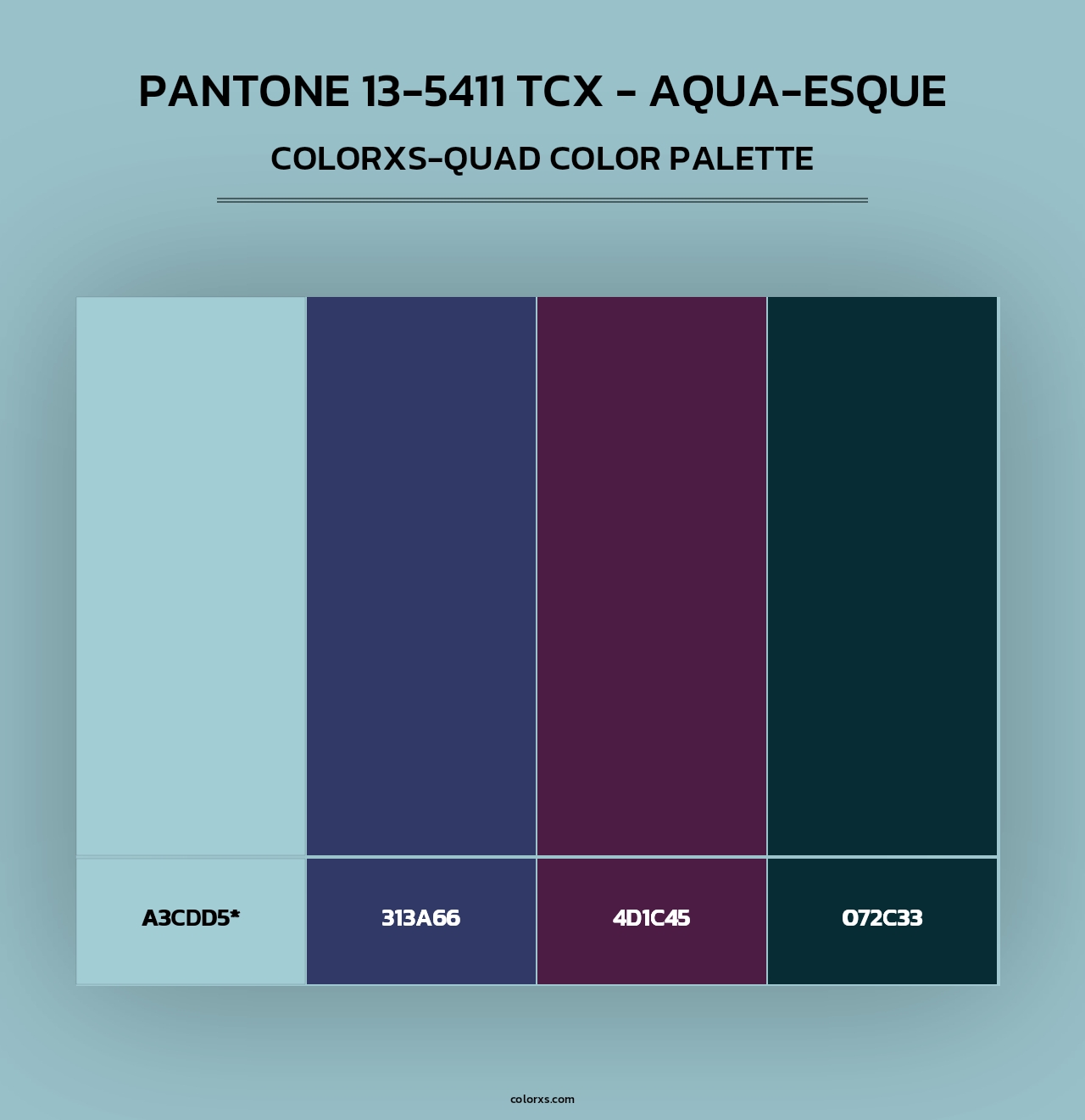 PANTONE 13-5411 TCX - Aqua-esque - Colorxs Quad Palette