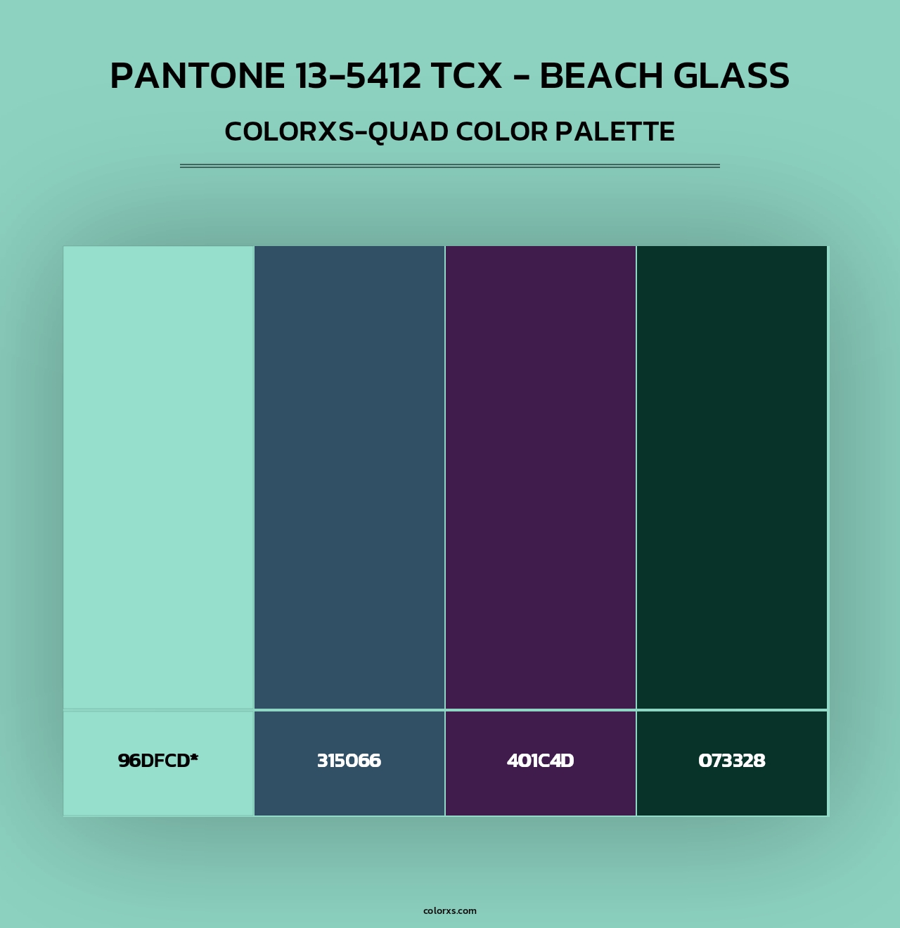 PANTONE 13-5412 TCX - Beach Glass - Colorxs Quad Palette