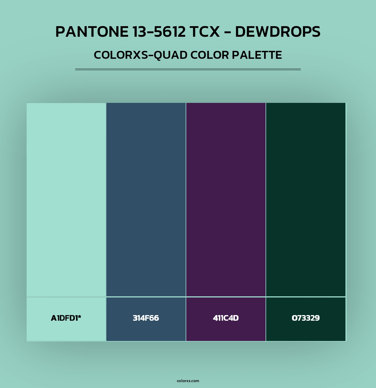 PANTONE 13-5612 TCX - Dewdrops - Colorxs Quad Palette