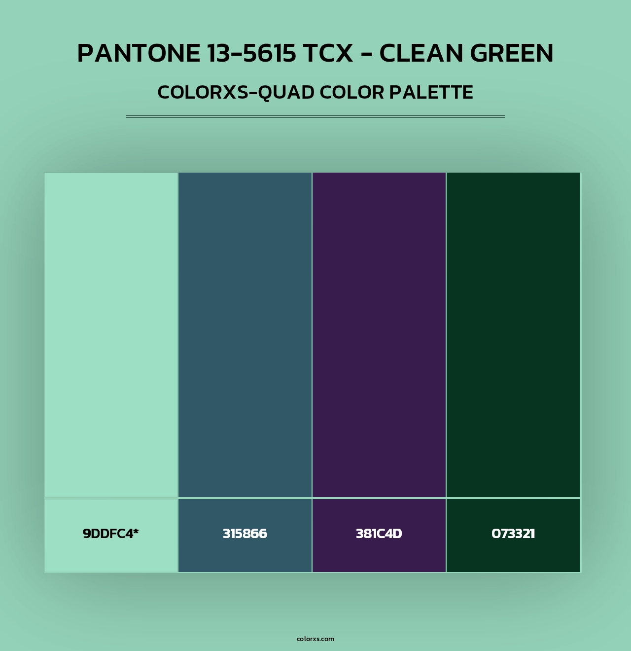 PANTONE 13-5615 TCX - Clean Green - Colorxs Quad Palette