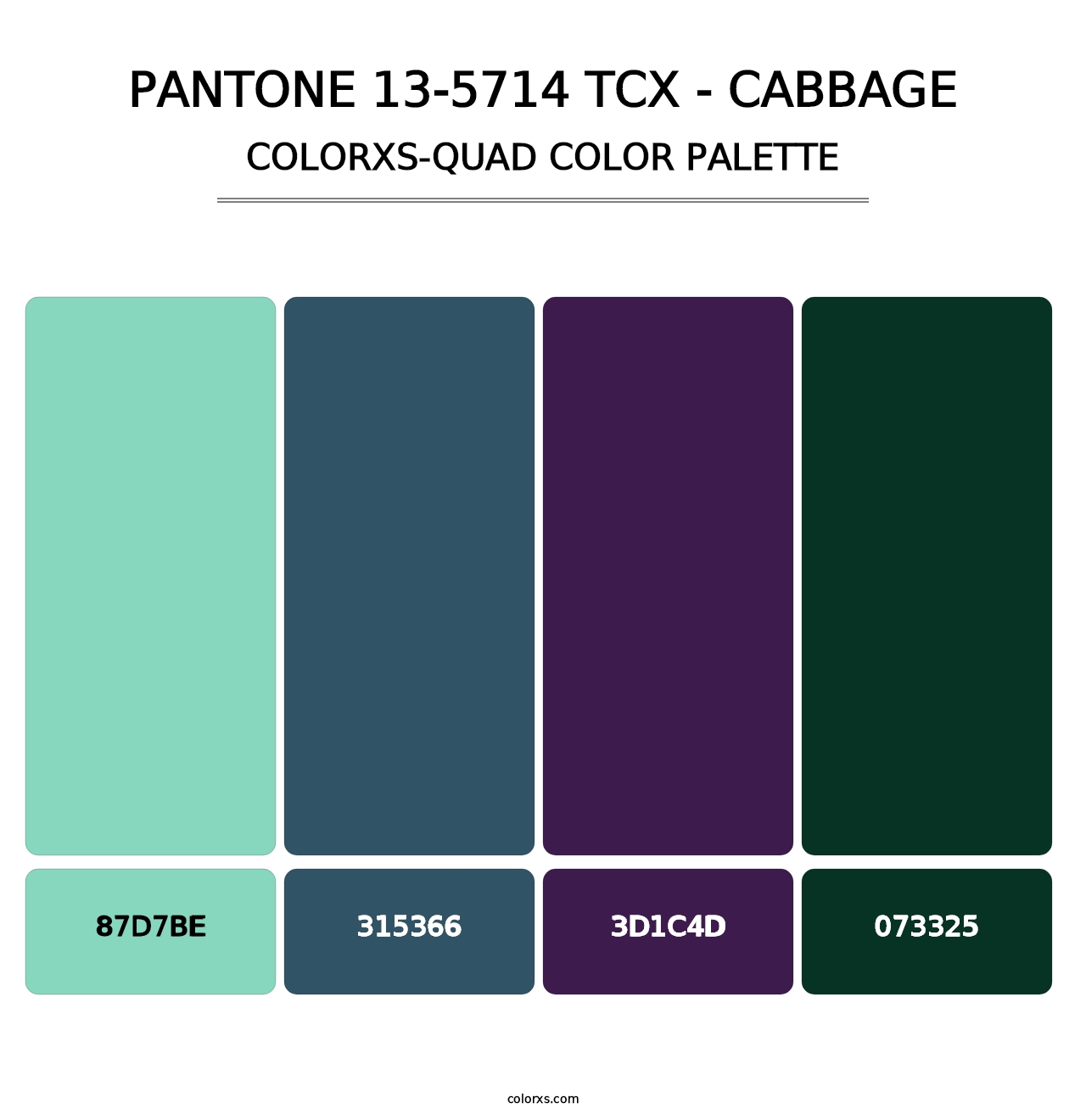 PANTONE 13-5714 TCX - Cabbage - Colorxs Quad Palette