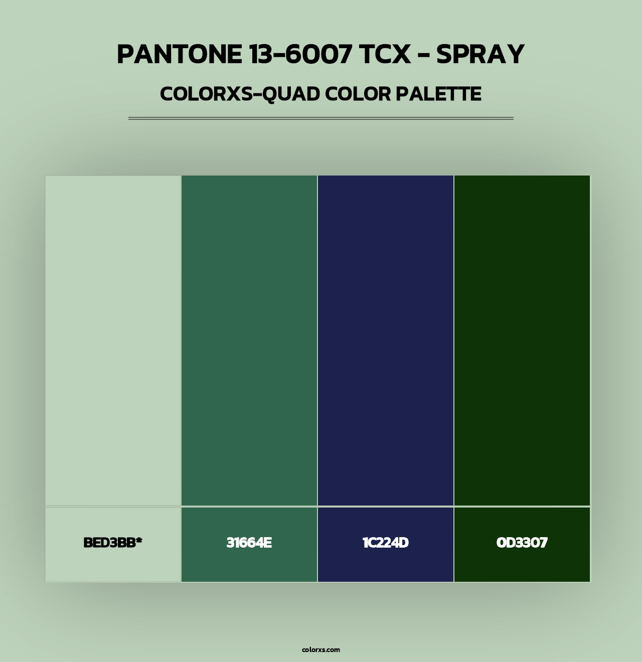 PANTONE 13-6007 TCX - Spray - Colorxs Quad Palette