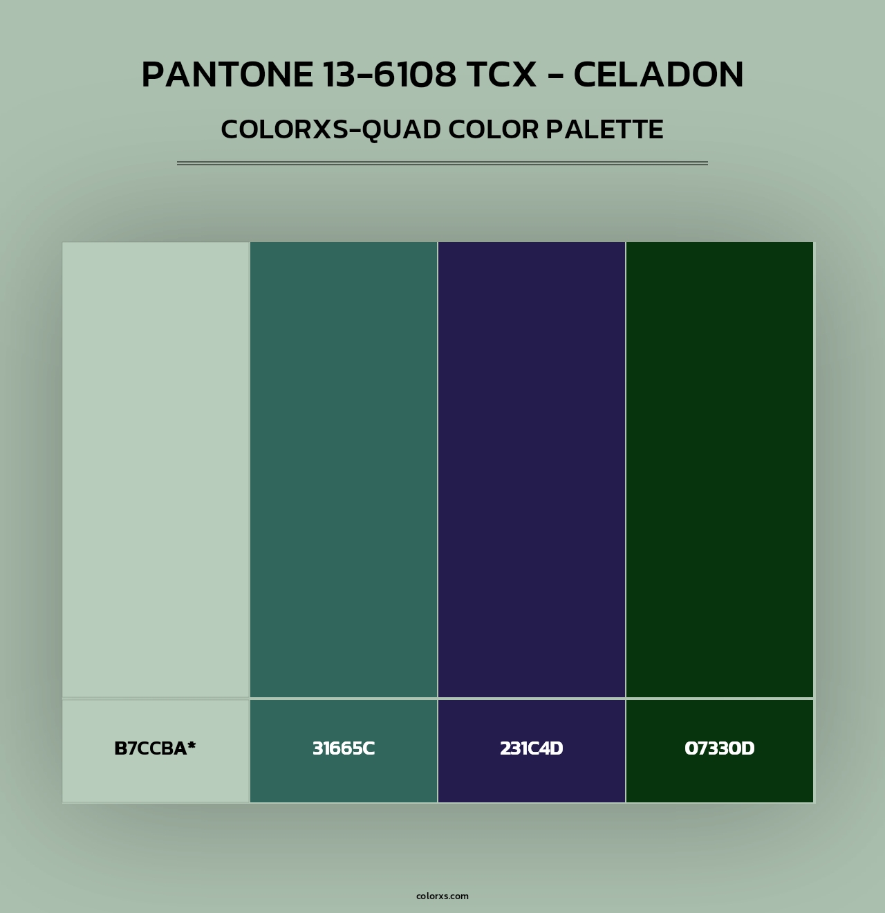 Pantone 13-6108 TCX - Celadon - Colorxs Quad Palette
