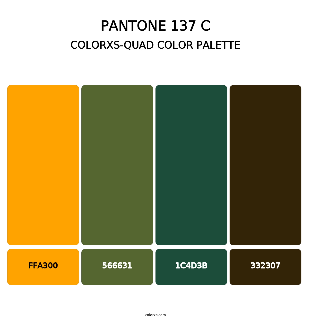 PANTONE 137 C - Colorxs Quad Palette