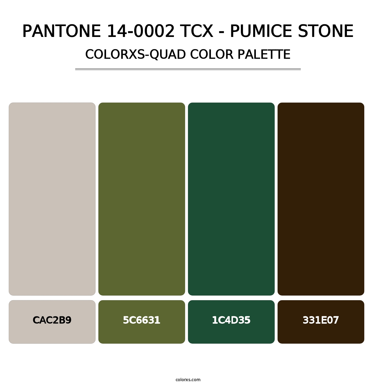 PANTONE 14-0002 TCX - Pumice Stone - Colorxs Quad Palette