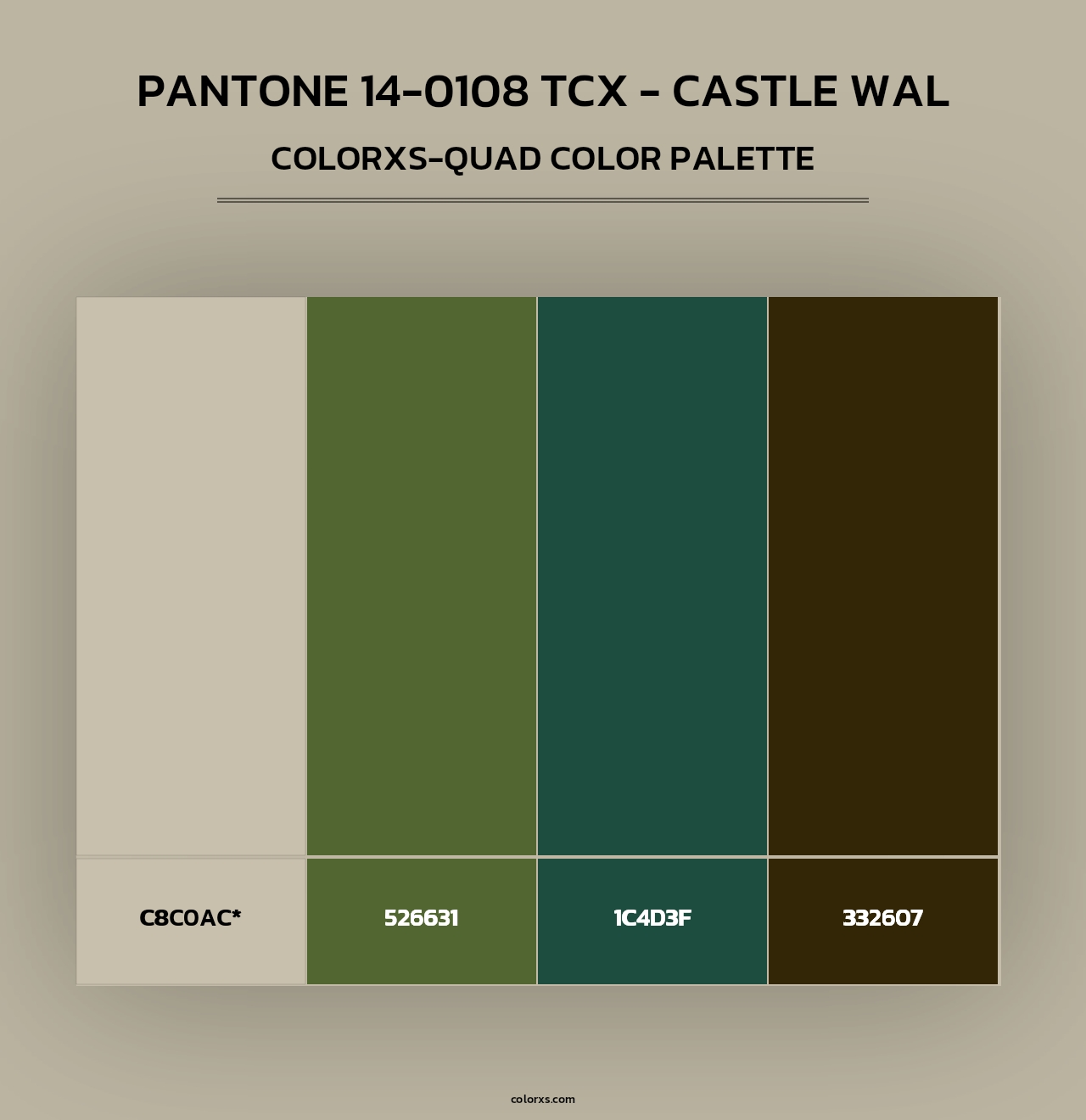 PANTONE 14-0108 TCX - Castle Wal - Colorxs Quad Palette