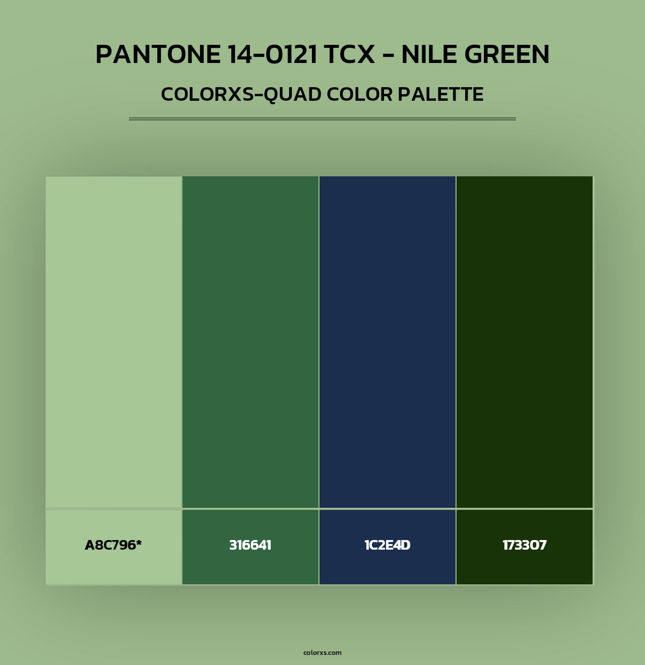 PANTONE 14-0121 TCX - Nile Green - Colorxs Quad Palette