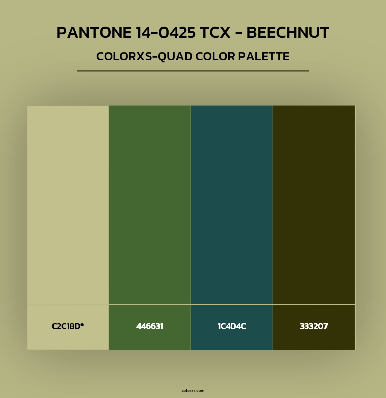 PANTONE 14-0425 TCX - Beechnut - Colorxs Quad Palette