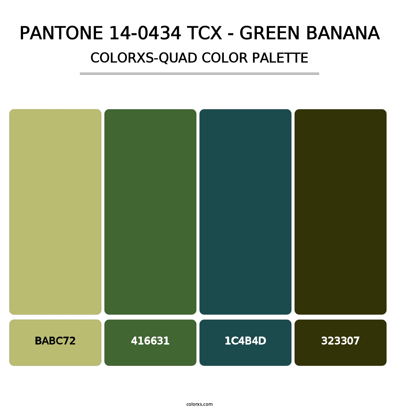 PANTONE 14-0434 TCX - Green Banana - Colorxs Quad Palette