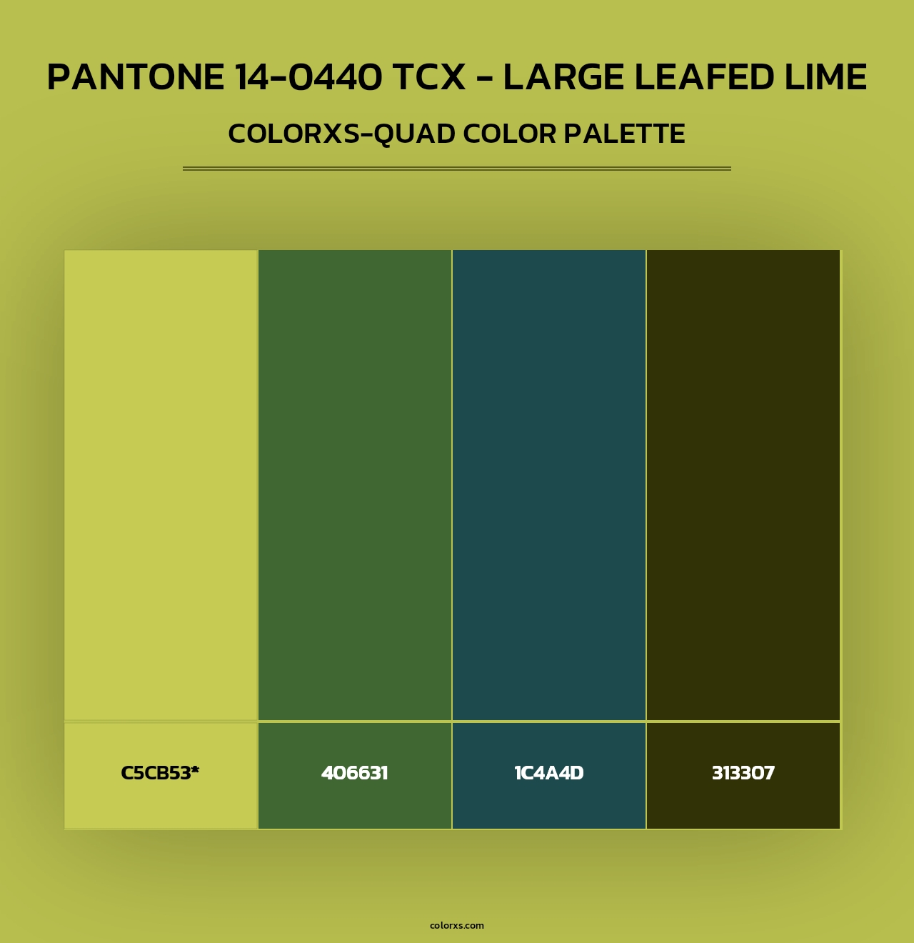 PANTONE 14-0440 TCX - Large Leafed Lime - Colorxs Quad Palette